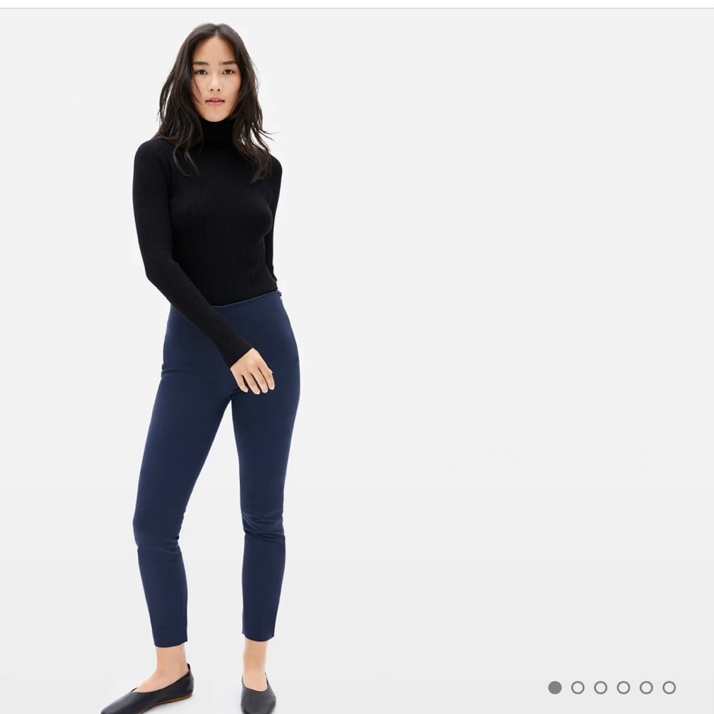 Everlane Side-Zip Stretch Cotton Pants in Navy Sz 2